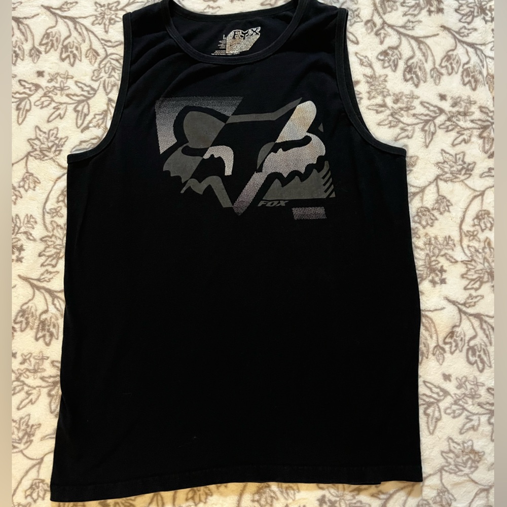 Fox Black Graphic Tank with Logo